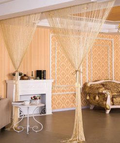 Rèm sợi chỉ kim tuyến màu vàng phong thủy