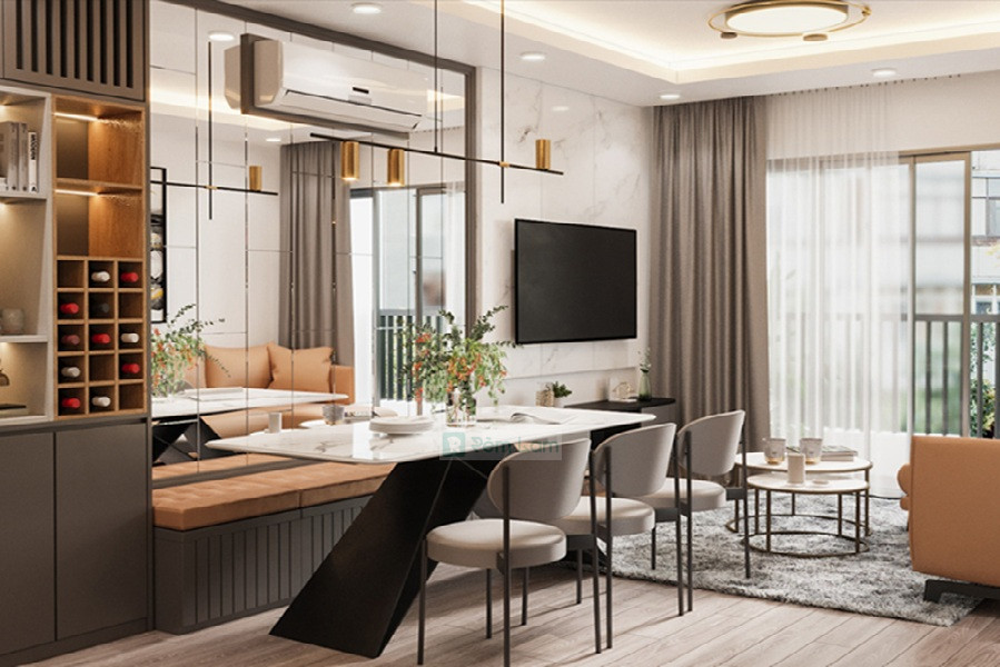 Rèm vải phòng bếp tại Vinhomes Ocean park 3, Phân khu Vịnh Thiên Đường Vinhomes The Crown